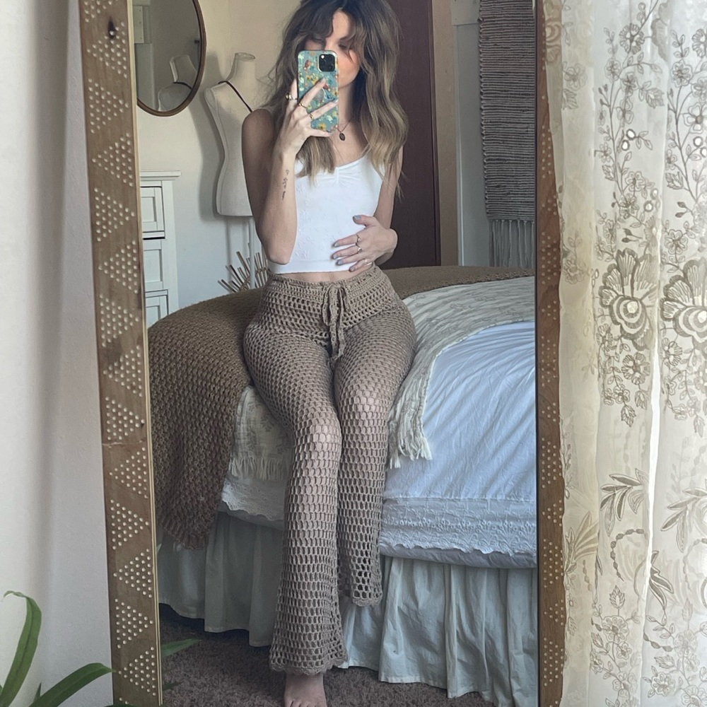crochet knit pants